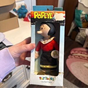POPEYE GIRL FRIEND, OLIVE OYL TOY TOONS STUFFED FIGURE 1990 vintage
